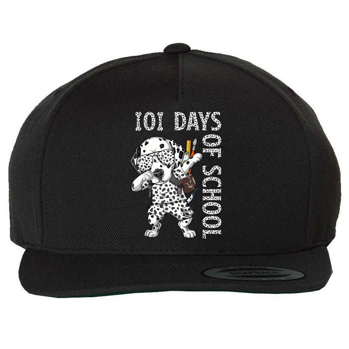 101 Days School Dabbing Dalmatian Dog Teachers Wool Snapback Cap