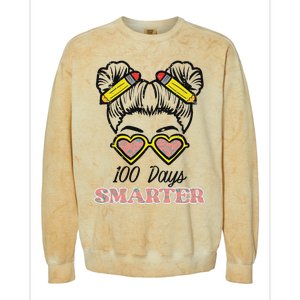 100 Days Smarter Bun 100th Day School Teacher Colorblast Crewneck Sweatshirt