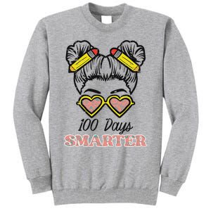 100 Days Smarter Bun 100th Day School Teacher Tall Sweatshirt