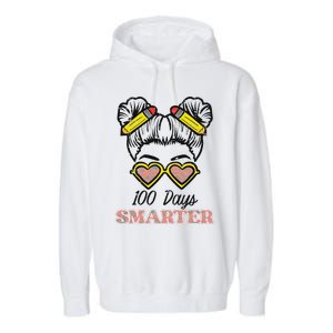 100 Days Smarter Bun 100th Day School Teacher Garment-Dyed Fleece Hoodie