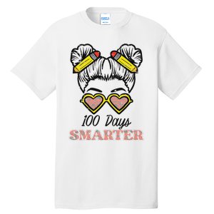 100 Days Smarter Bun 100th Day School Teacher Tall T-Shirt