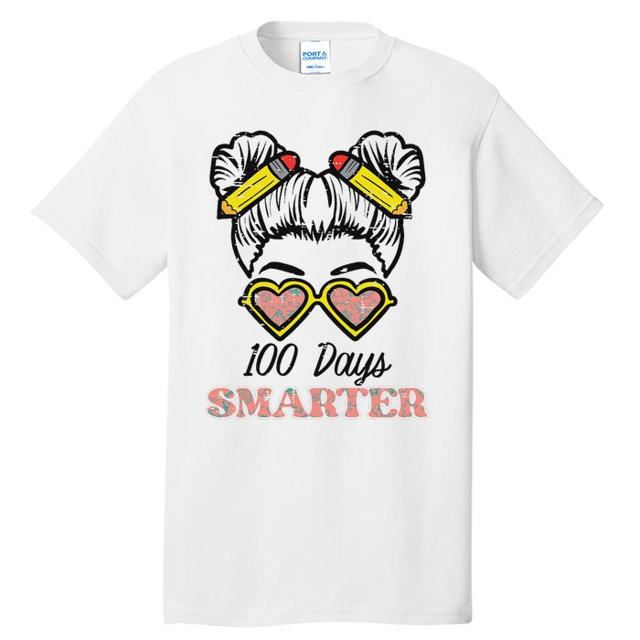 100 Days Smarter Bun 100th Day School Teacher Tall T-Shirt