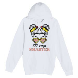 100 Days Smarter Bun 100th Day School Teacher Premium Pullover Hoodie