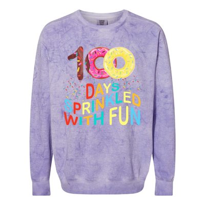 100 Days Sprinkled With Fun 100 Days Of School Kindergarten Great Gift Colorblast Crewneck Sweatshirt