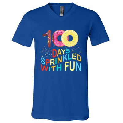 100 Days Sprinkled With Fun 100 Days Of School Kindergarten Great Gift V-Neck T-Shirt