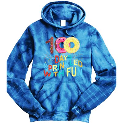 100 Days Sprinkled With Fun 100 Days Of School Kindergarten Great Gift Tie Dye Hoodie