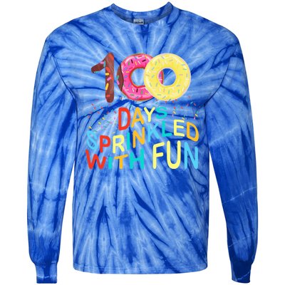 100 Days Sprinkled With Fun 100 Days Of School Kindergarten Great Gift Tie-Dye Long Sleeve Shirt