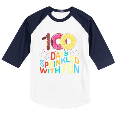 100 Days Sprinkled With Fun 100 Days Of School Kindergarten Great Gift Baseball Sleeve Shirt