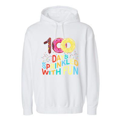 100 Days Sprinkled With Fun 100 Days Of School Kindergarten Great Gift Garment-Dyed Fleece Hoodie