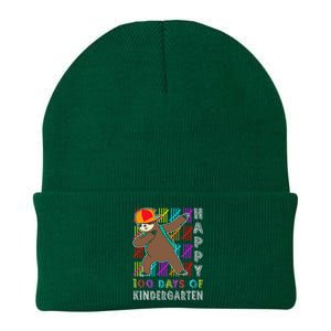 100 Days Smarter Happy 100th Day Of School Dabbing Sloth Knit Cap Winter Beanie