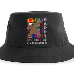 100 Days Smarter Happy 100th Day Of School Dabbing Sloth Sustainable Bucket Hat