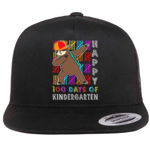 100 Days Smarter Happy 100th Day Of School Dabbing Sloth Flat Bill Trucker Hat