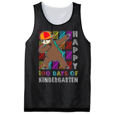 100 Days Smarter Happy 100th Day Of School Dabbing Sloth Mesh Reversible Basketball Jersey Tank