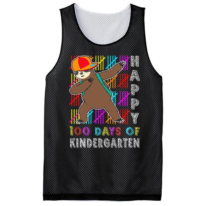 100 Days Smarter Happy 100th Day Of School Dabbing Sloth Mesh Reversible Basketball Jersey Tank