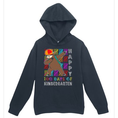 100 Days Smarter Happy 100th Day Of School Dabbing Sloth Urban Pullover Hoodie