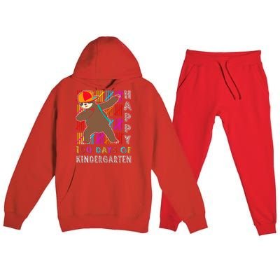 100 Days Smarter Happy 100th Day Of School Dabbing Sloth Premium Hooded Sweatsuit Set