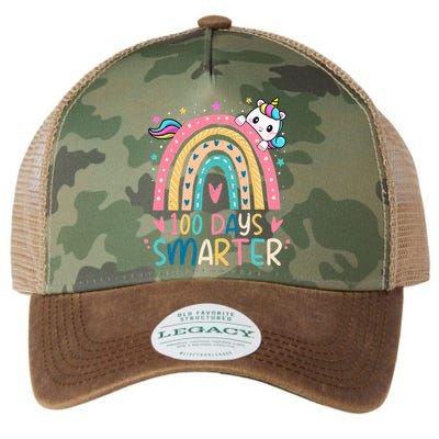 100 Days Smarter Unicorn 100th Day Of School Gift Legacy Tie Dye Trucker Hat