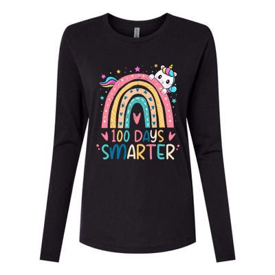 100 Days Smarter Unicorn 100th Day Of School Gift Womens Cotton Relaxed Long Sleeve T-Shirt