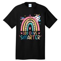 100 Days Smarter Unicorn 100th Day Of School Gift Tall T-Shirt