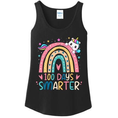 100 Days Smarter Unicorn 100th Day Of School Gift Ladies Essential Tank