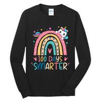 100 Days Smarter Unicorn 100th Day Of School Gift Tall Long Sleeve T-Shirt