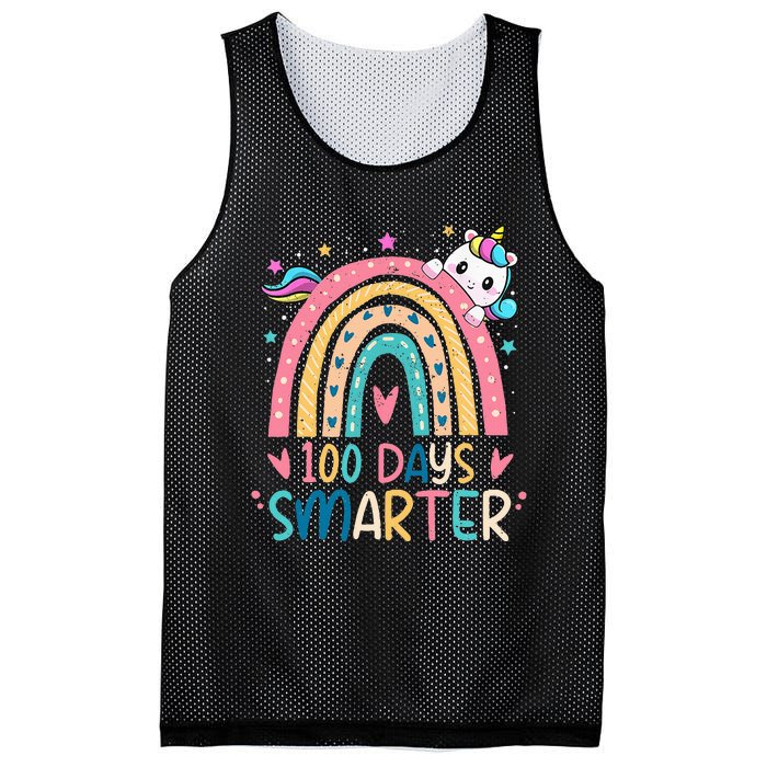 100 Days Smarter Unicorn 100th Day Of School Gift Mesh Reversible Basketball Jersey Tank