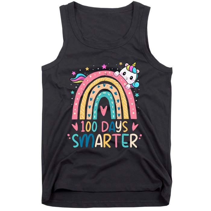 100 Days Smarter Unicorn 100th Day Of School Gift Tank Top