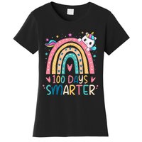 100 Days Smarter Unicorn 100th Day Of School Gift Women's T-Shirt