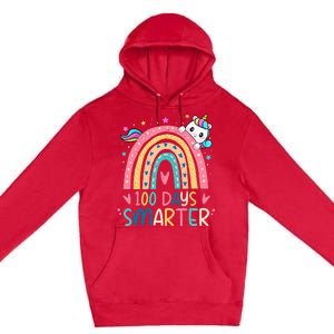 100 Days Smarter Unicorn 100th Day Of School Gift Premium Pullover Hoodie