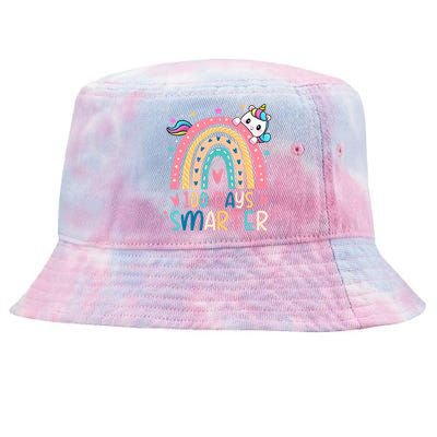 100 Days Smarter Unicorn 100th Day Of School Gift Tie-Dyed Bucket Hat