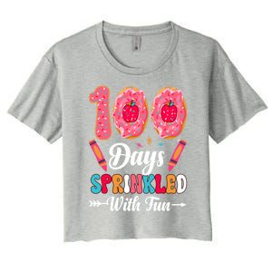 100 Days Sprinkled With Fun 100th Day Of School Gift Women's Crop Top Tee