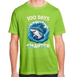 100 Days Smarter Funny Shark 100th Day Of School Boy Shark Adult ChromaSoft Performance T-Shirt