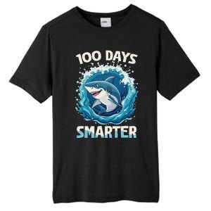 100 Days Smarter Funny Shark 100th Day Of School Boy Shark Tall Fusion ChromaSoft Performance T-Shirt