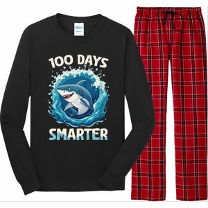 100 Days Smarter Funny Shark 100th Day Of School Boy Shark Long Sleeve Pajama Set