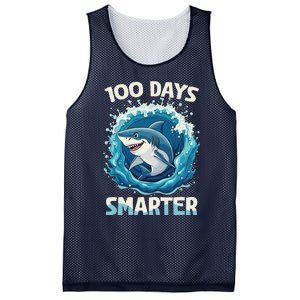 100 Days Smarter Funny Shark 100th Day Of School Boy Shark Mesh Reversible Basketball Jersey Tank