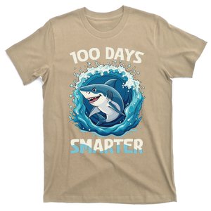 100 Days Smarter Funny Shark 100th Day Of School Boy Shark T-Shirt