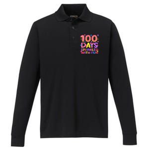 100 Days Sprinkled With Fun 100th Day Of School Teacher Gift Performance Long Sleeve Polo