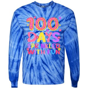 100 Days Sprinkled With Fun 100th Day Of School Teacher Gift Tie-Dye Long Sleeve Shirt