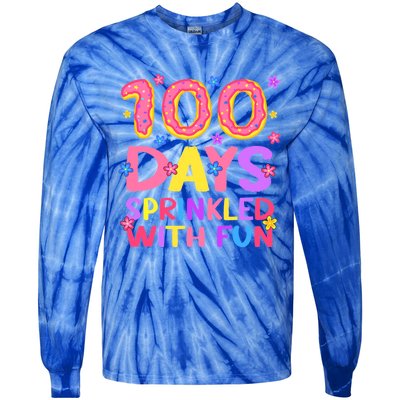 100 Days Sprinkled With Fun 100th Day Of School Teacher Gift Tie-Dye Long Sleeve Shirt