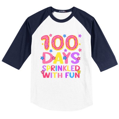 100 Days Sprinkled With Fun 100th Day Of School Teacher Gift Baseball Sleeve Shirt