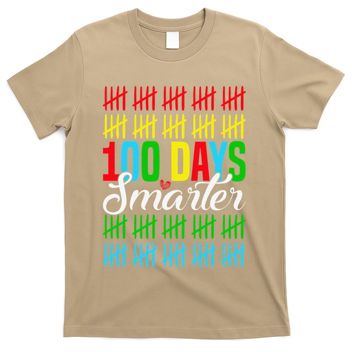 100 Days Smarter Counting Tally Marks 100th Day Of School T-Shirt