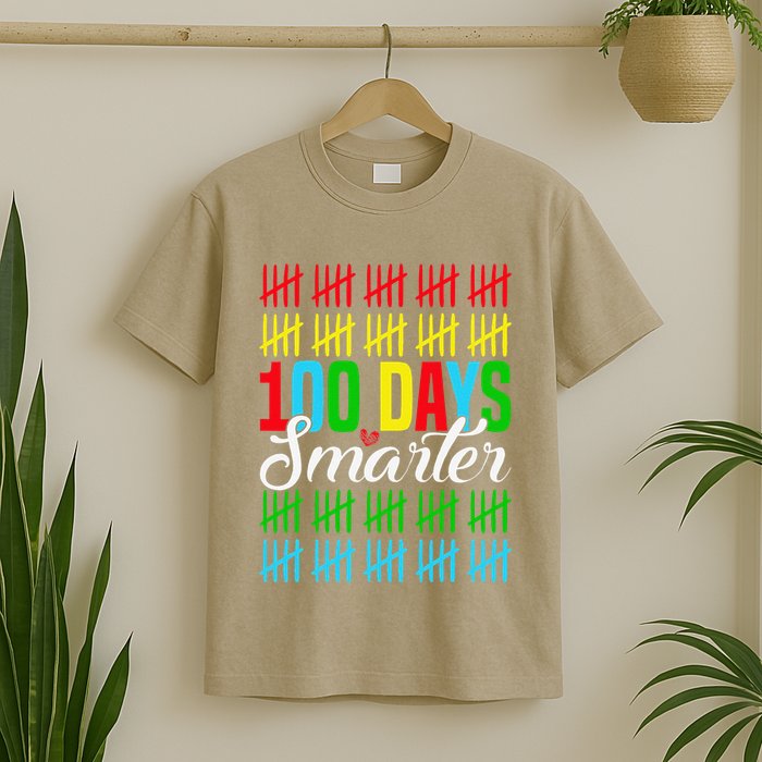 100 Days Smarter Counting Tally Marks 100th Day Of School T-Shirt