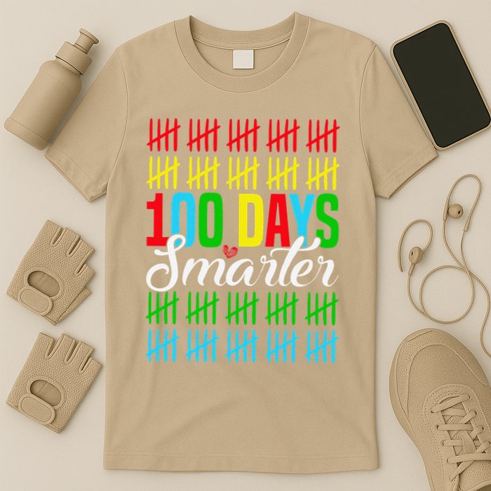 100 Days Smarter Counting Tally Marks 100th Day Of School T-Shirt