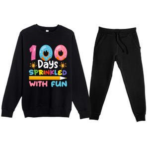 100 Days Sprinkled With Fun 100th Day Of School Teacher Gift Premium Crewneck Sweatsuit Set