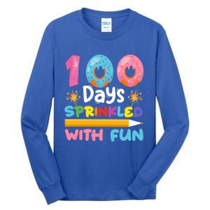 100 Days Sprinkled With Fun 100th Day Of School Teacher Gift Tall Long Sleeve T-Shirt