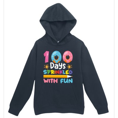 100 Days Sprinkled With Fun 100th Day Of School Teacher Gift Urban Pullover Hoodie