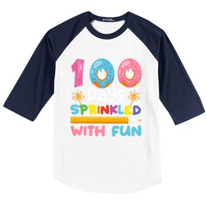 100 Days Sprinkled With Fun 100th Day Of School Teacher Gift Baseball Sleeve Shirt