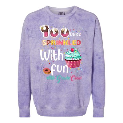 100 Days Sprinkled With Fun 8th Grade Crew Day Of School Meaningful Gift Colorblast Crewneck Sweatshirt