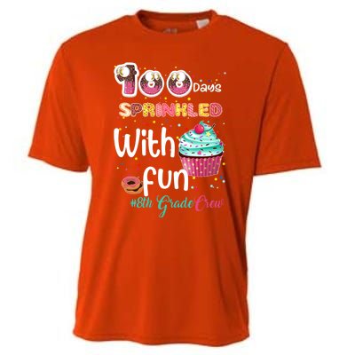 100 Days Sprinkled With Fun 8th Grade Crew Day Of School Meaningful Gift Cooling Performance Crew T-Shirt