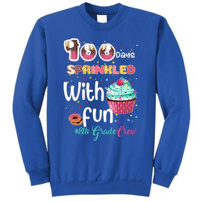 100 Days Sprinkled With Fun 8th Grade Crew Day Of School Meaningful Gift Sweatshirt